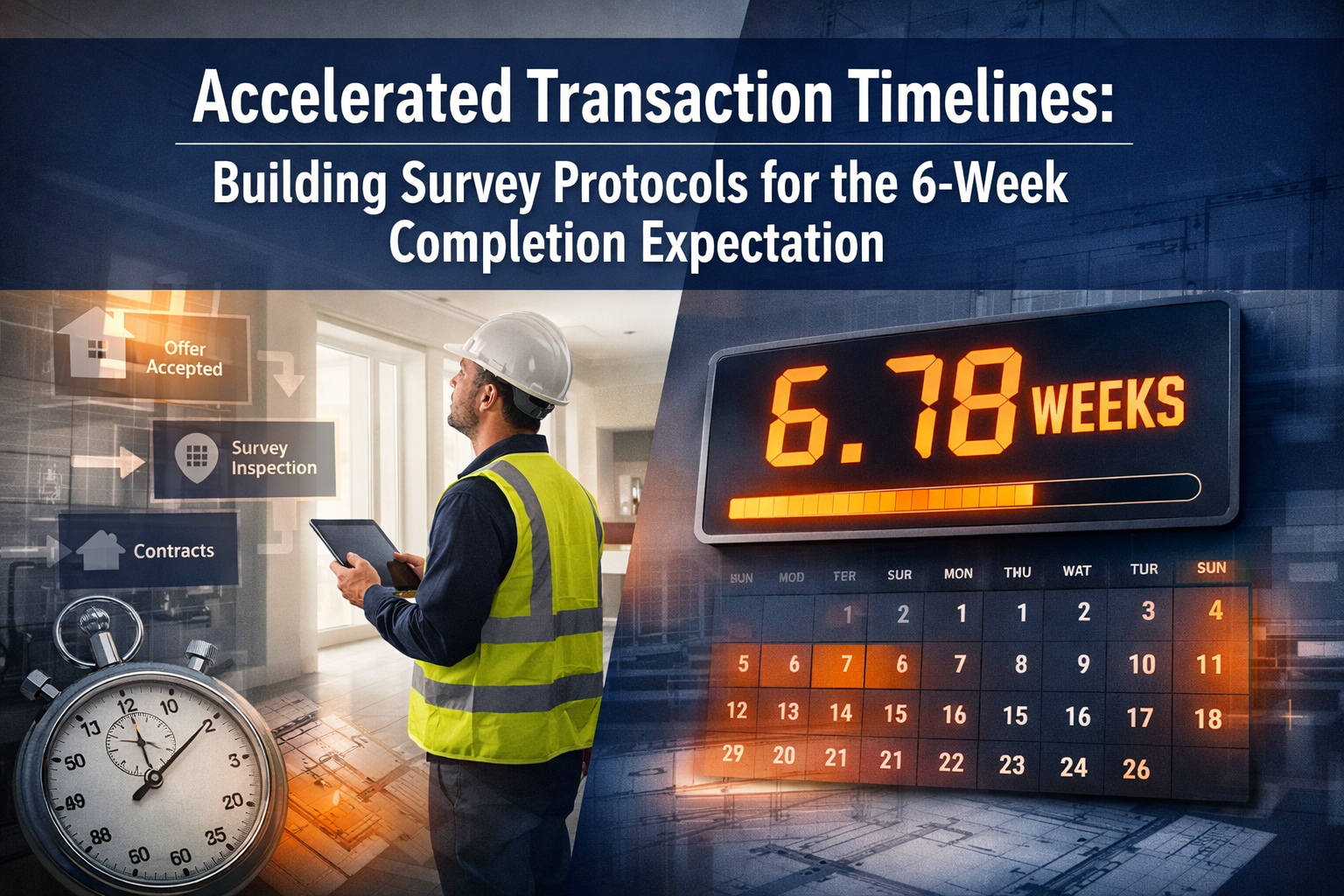 Professional () hero image featuring 'Accelerated Transaction Timelines: Building Survey Protocols for the 6-Week Completion