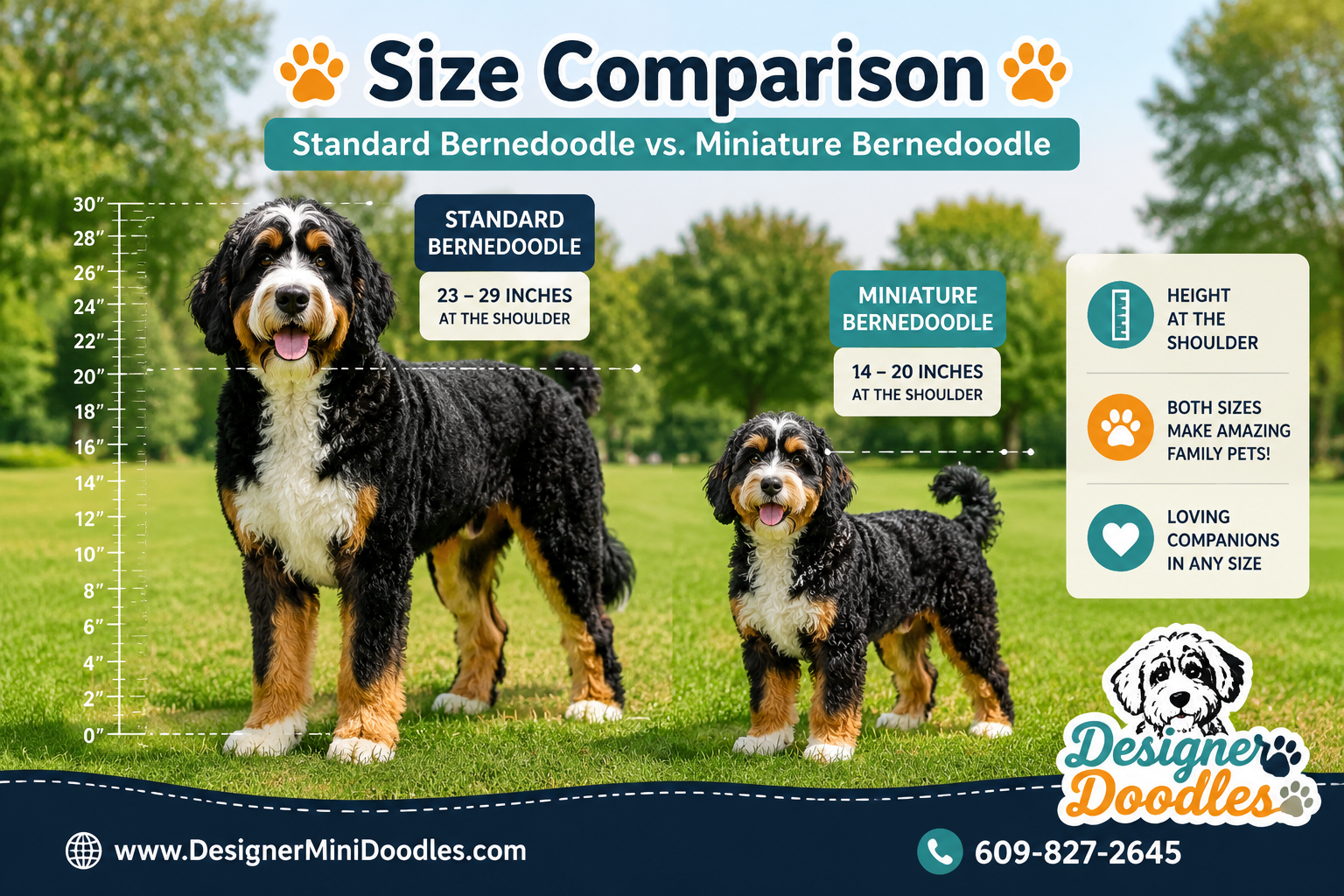 Miniature Bernedoodle vs. Standard Bernedoodle: Key Differences