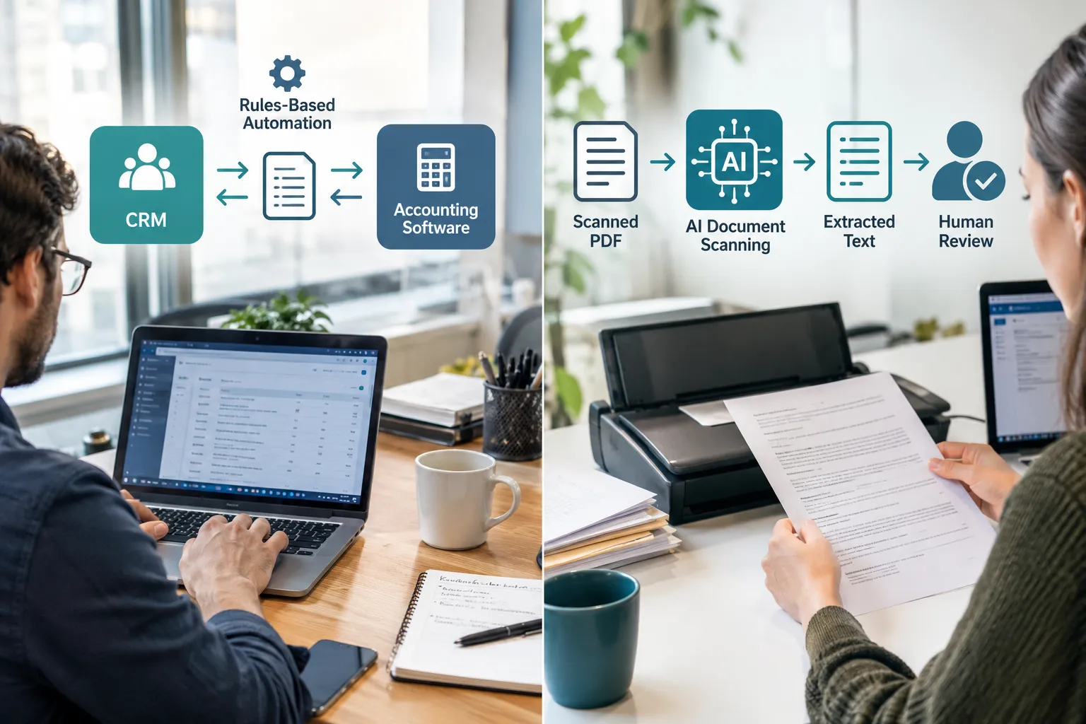 Click to regenerate this image Traditional Automation vs. AI-Powered Data Entry: Which Costs Less?