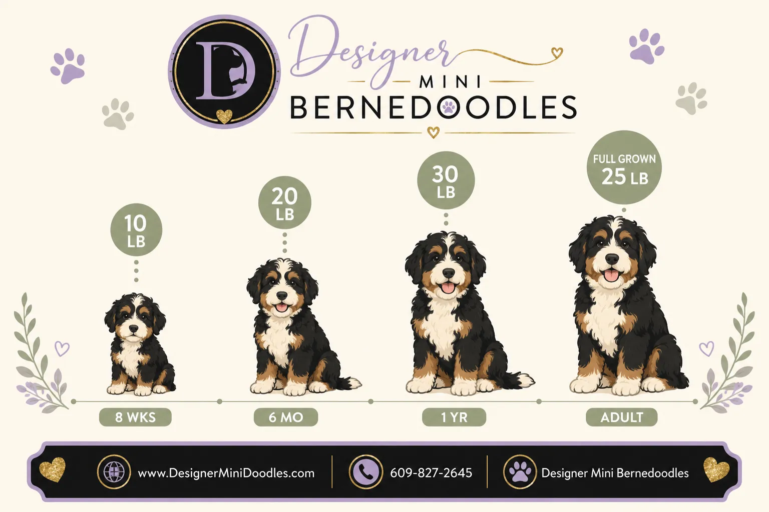 How Big Do Mini Bernedoodles Get?