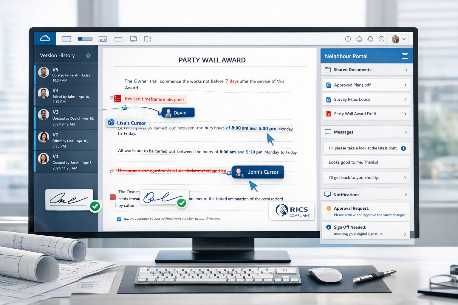 Detailed () image showing close-up of modern cloud platform dashboard interface on large desktop monitor, displaying party