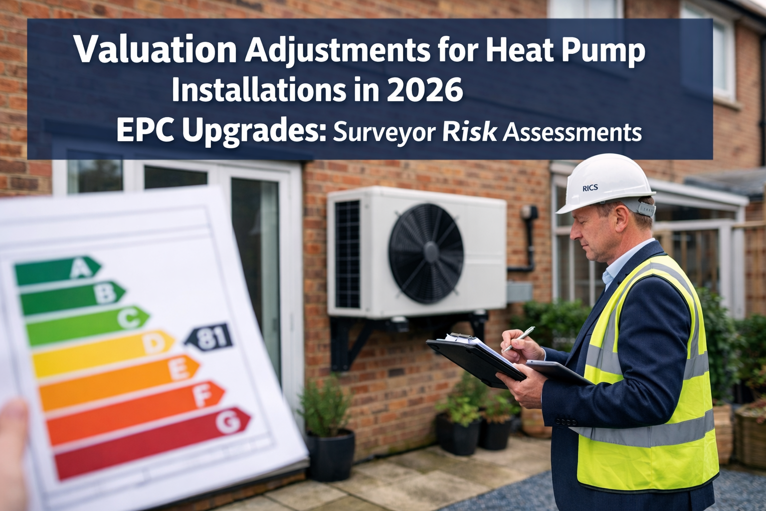 Professional () hero image featuring 'Valuation Adjustments for Heat Pump Installations in 2026 EPC Upgrades: Surveyor Risk