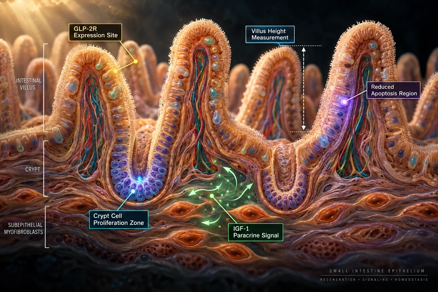 Intestinal Epithelial Growth Pathways: How GLP-2 Drives Mucosal Expansion