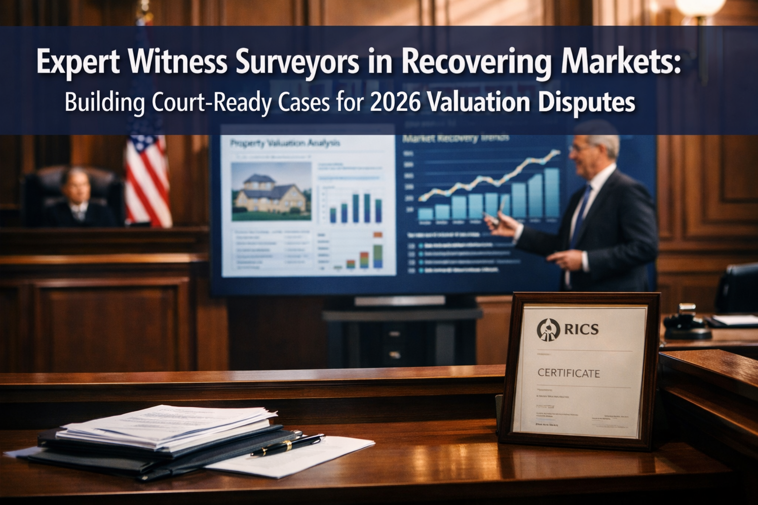 Professional () hero image with 'Expert Witness Surveyors in Recovering Markets: Building Court-Ready Cases for 2026