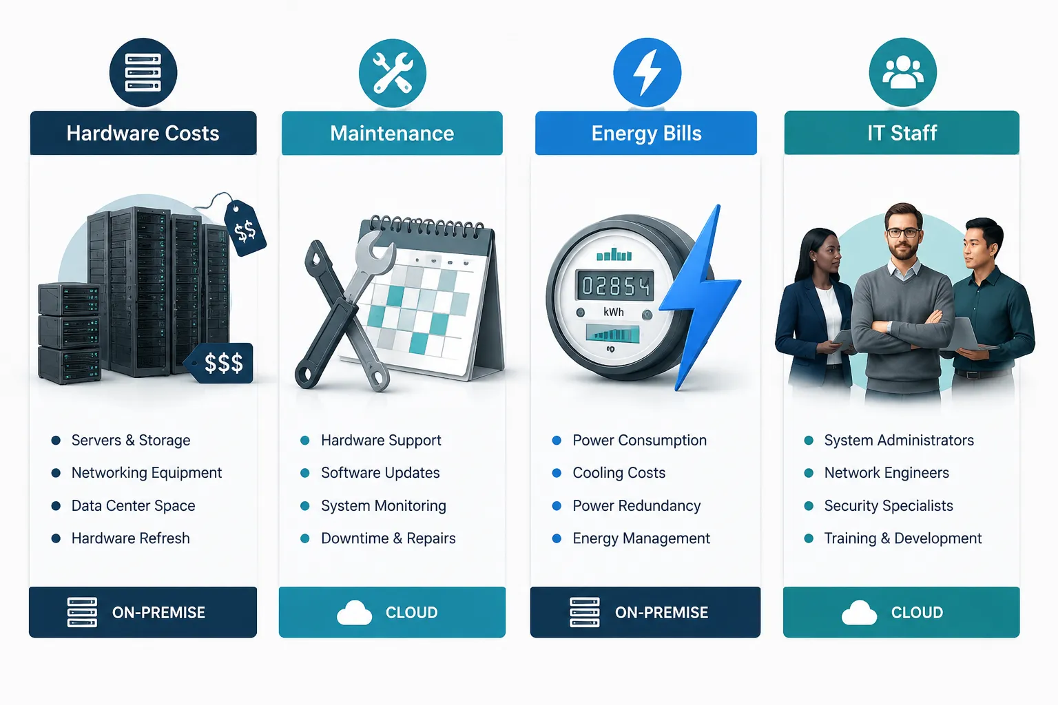 Click to regenerate this image What's the Difference Between Cloud and On-Premise Servers?