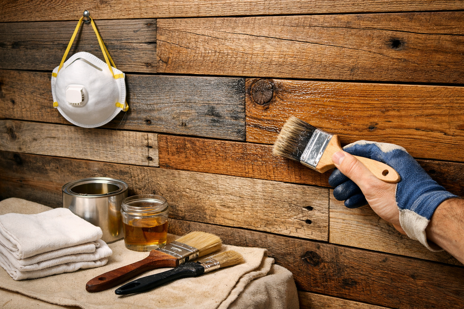 A detailed landscape format (1536x1024) image for the 'Finishing Touches and Long-Term Care' section. It shows a close-up of a hand applying