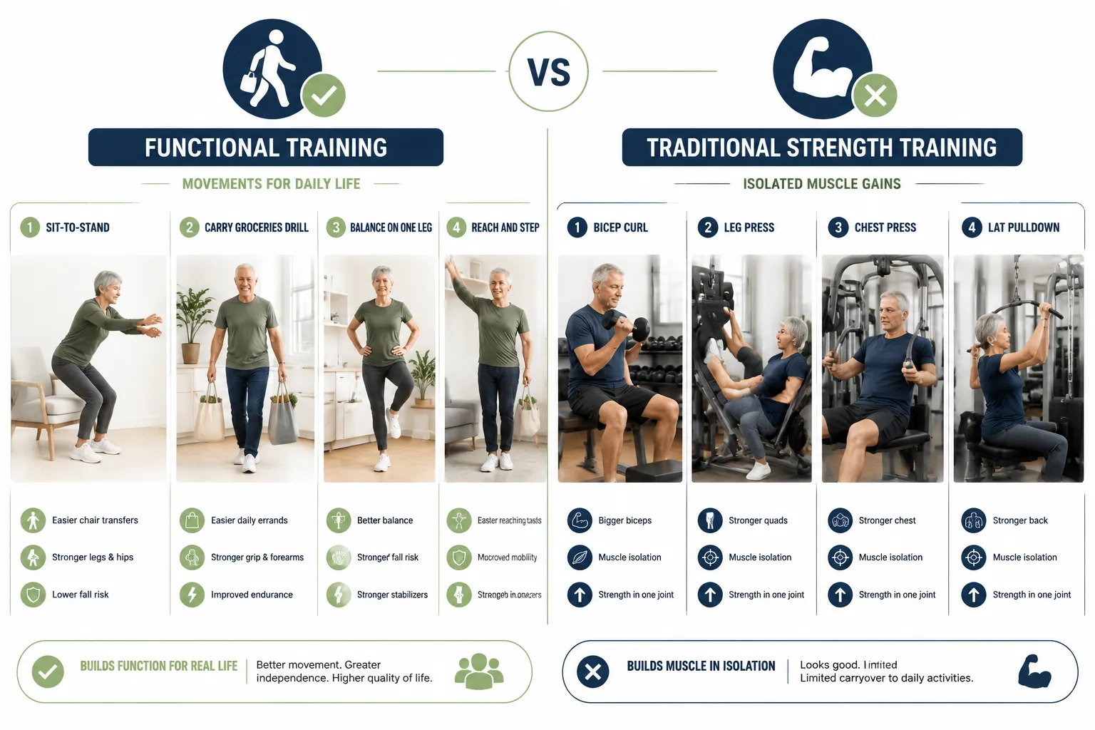 Functional Longevity Training vs Regular Exercise for Seniors