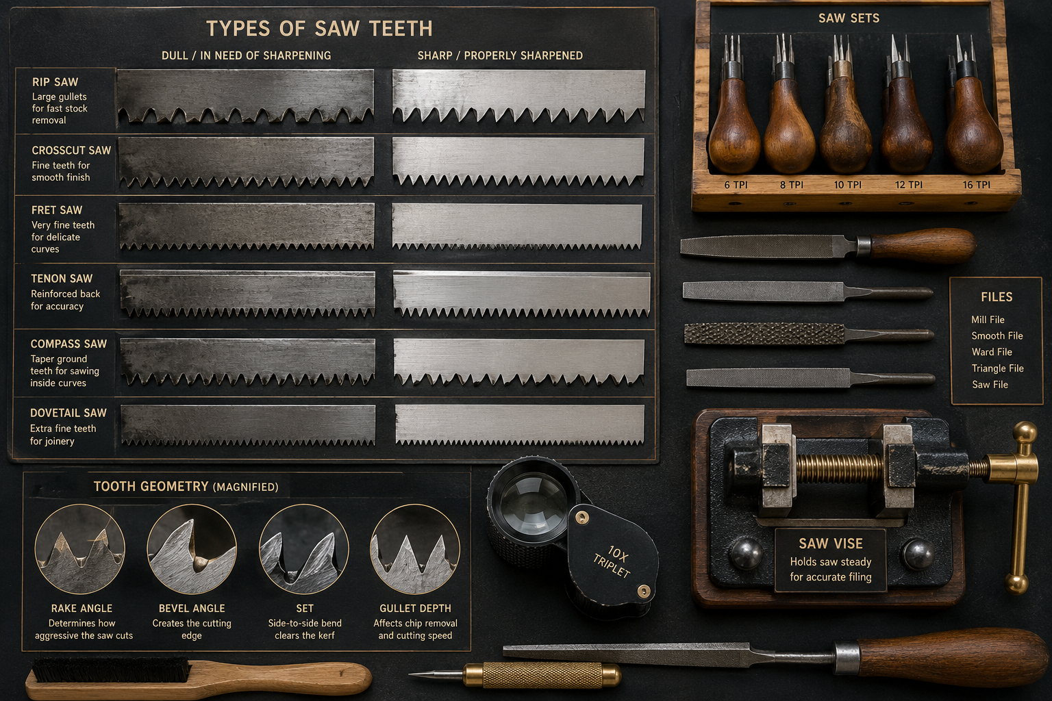 Step-by-Step Saw Sharpening Process