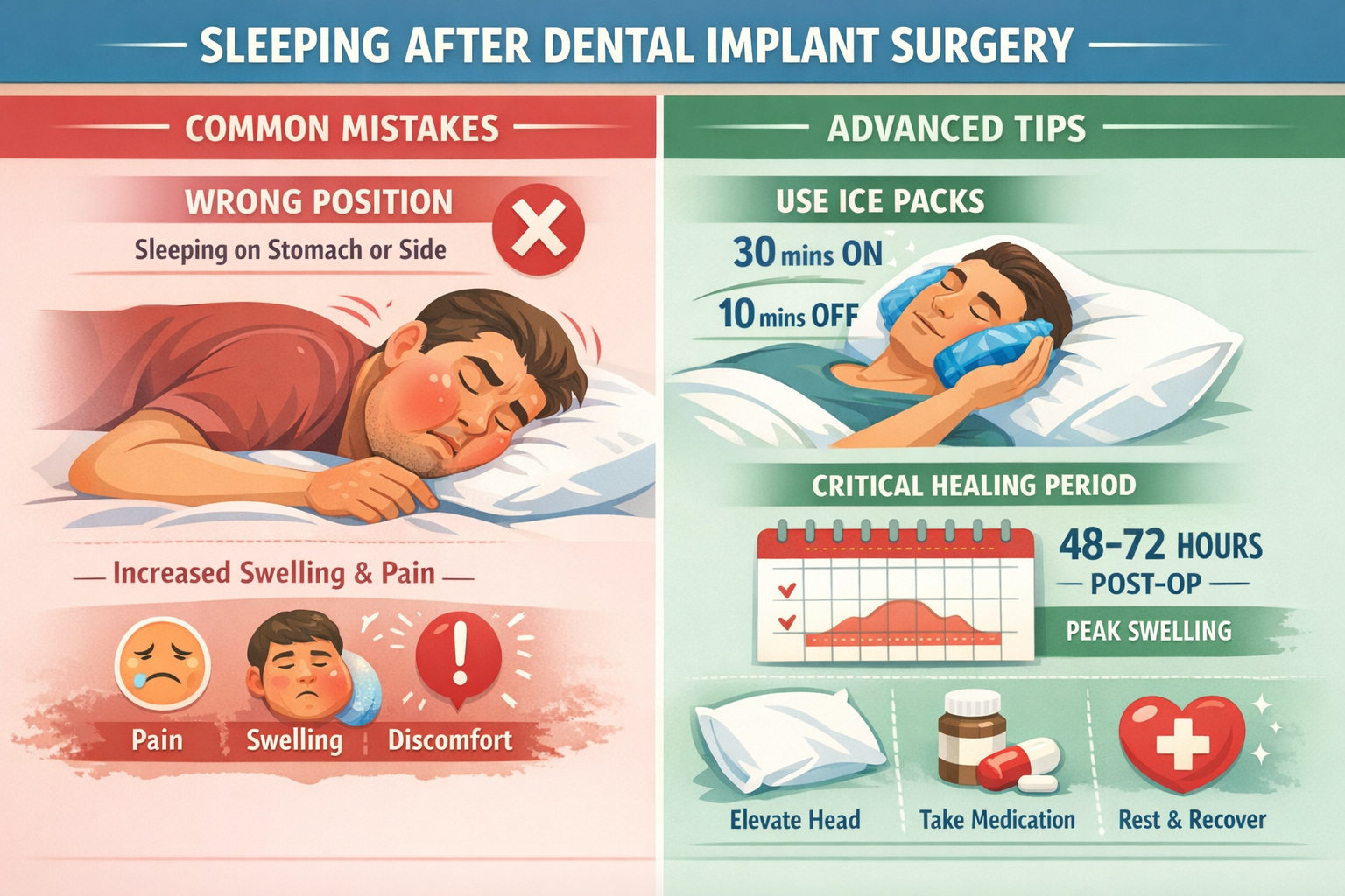 Optimal Sleeping Positions After Dental Implant Surgery: