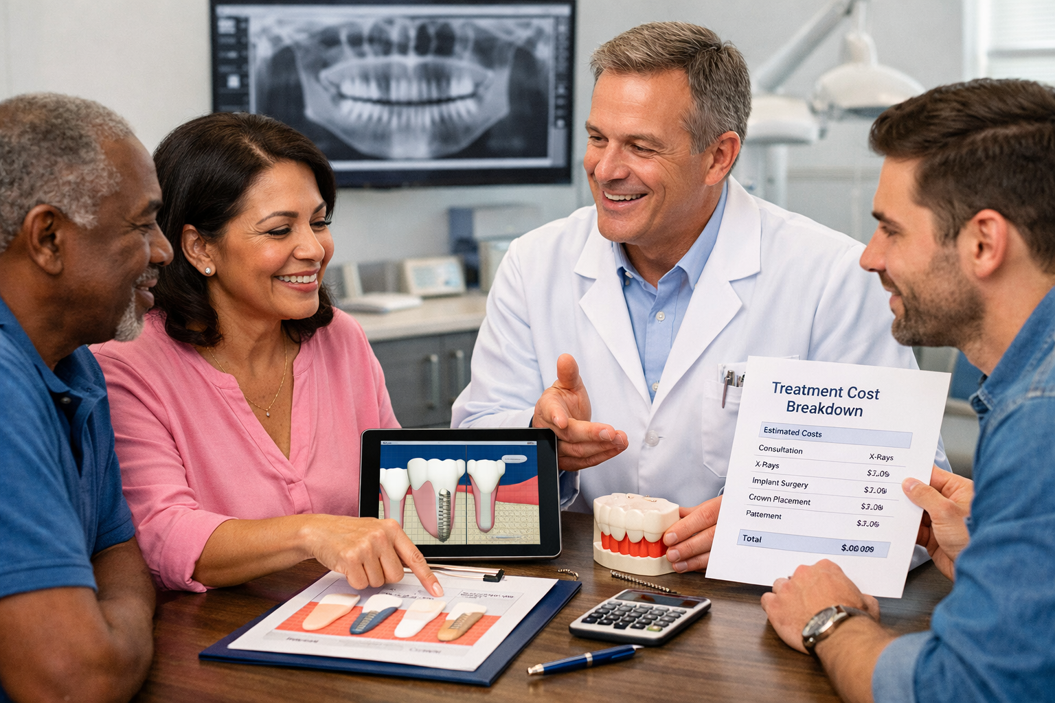 Detailed () image showcasing a diverse group of Dallas patients engaging in informed discussion with a friendly, a clear
