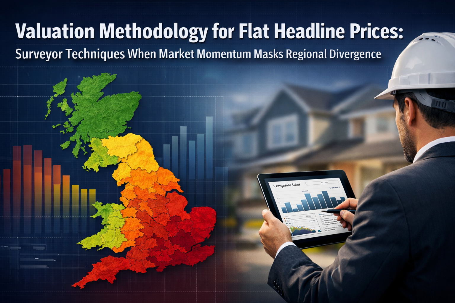 Professional () hero image featuring 'Valuation Methodology for Flat Headline Prices: Surveyor Techniques When Market