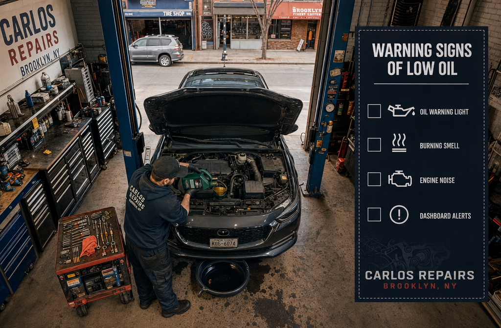 mechanic performing an oil change