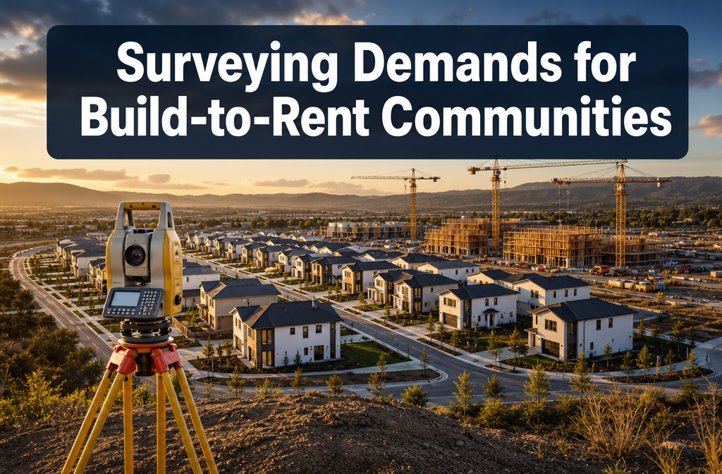 Professional () hero image with : 'Surveying Demands for Build-to-Rent Communities' in extra large white with dark