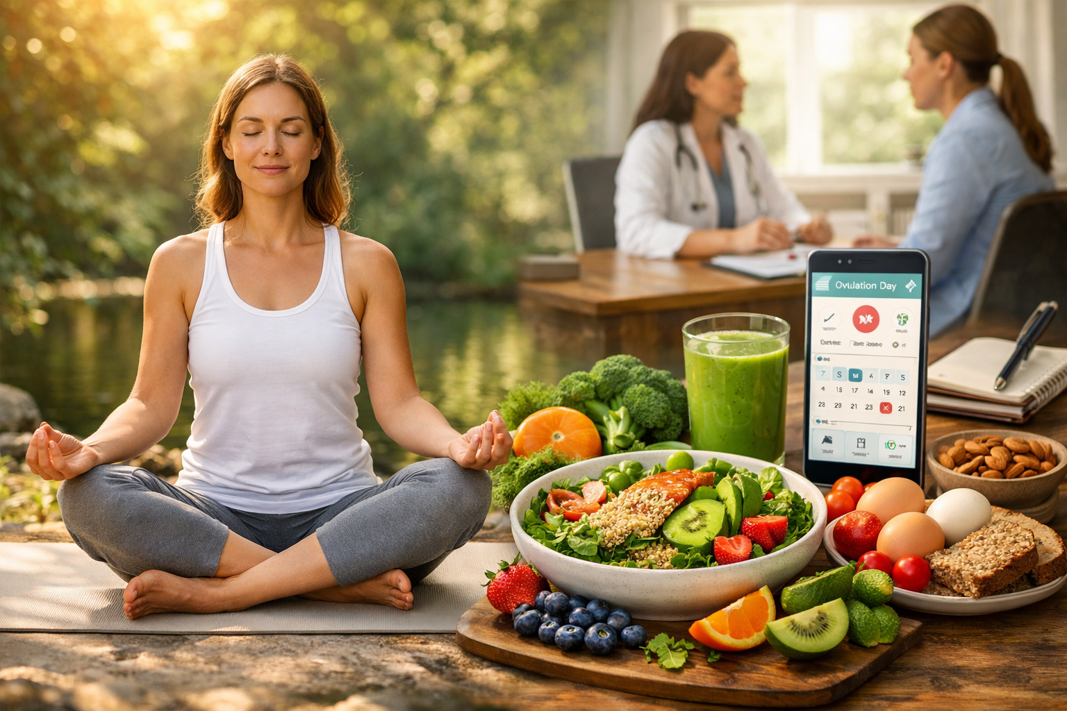 Detailed () image prompt for the section 'Maximizing Your Chances: Beyond the Probability of Getting Pregnant Calculator'.