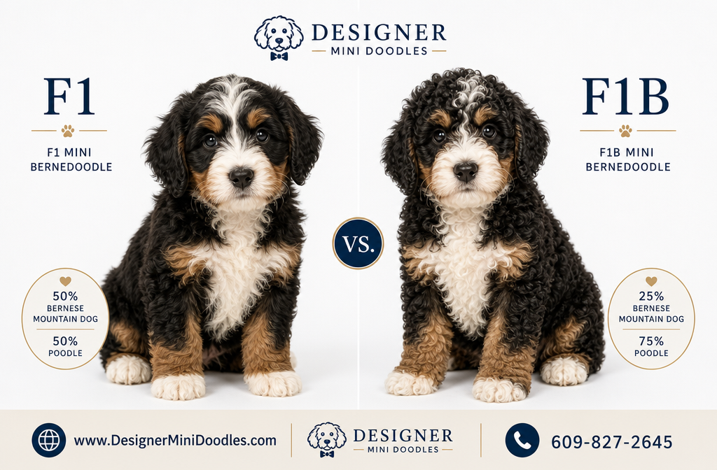 Difference Between F1 and F1B Mini Bernedoodle Generations