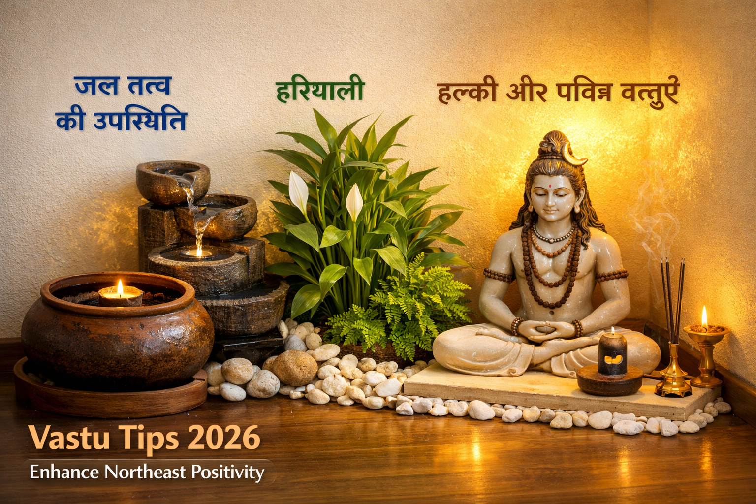Do not write in Hindi on the images. Must write in English only. Don't use Hindi. Landscape format (1536x1024) image depicting simple 'ईशान 