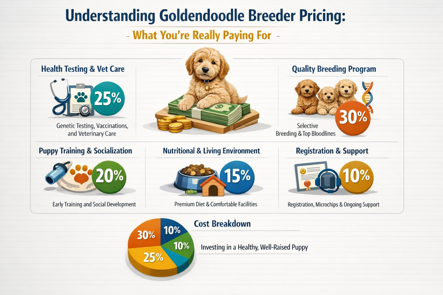 Professional infographic for article "Best Goldendoodle Breeders: Why Designer Mini Doodles Leads the Nation in 2026",