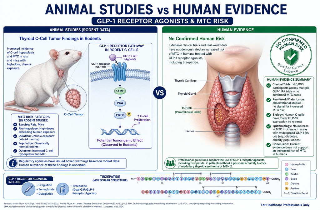 The studies show the effect of Tirzepatide on Rodents and on humans