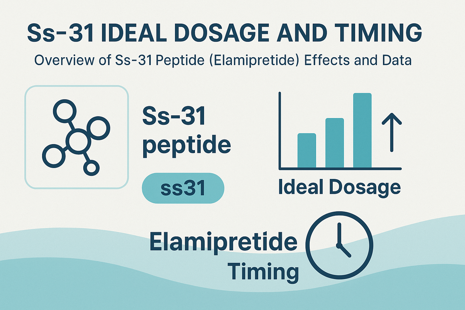 Professional landscape infographic (1536x1024) for article "Ss-31 Peptide (Elamipretide): Unlocking Mitochondrial Health – Ideal Dosage and