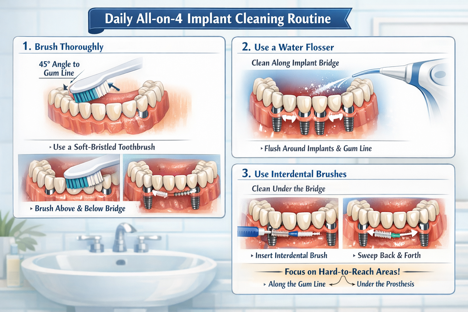 Mastering Your All-on-4 Dental Implant Cleaning Routine for Lifelong Oral Health